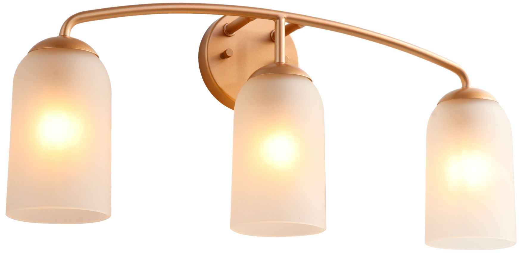 Elara Modern Gold 23.2" Wide 3-Light Frosted Glass Bathroom Vanity Light