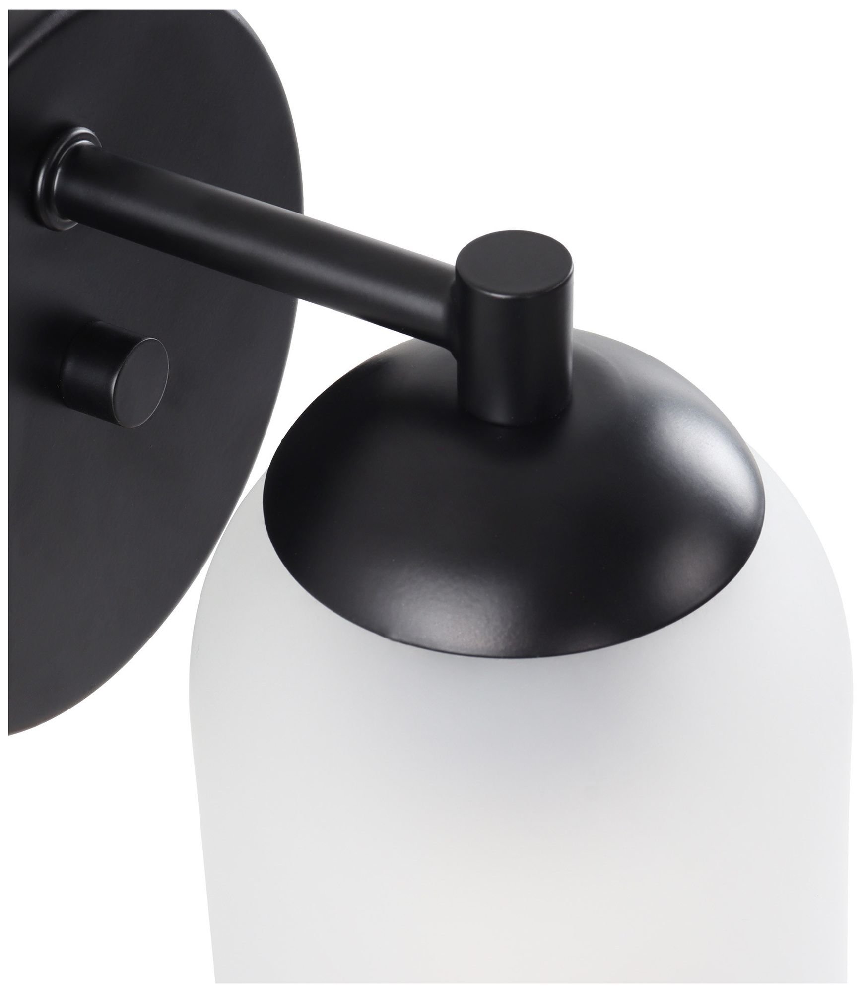 Image 3 Elara Modern Matte Black 1-Light Frosted Glass Wall Sconce more views