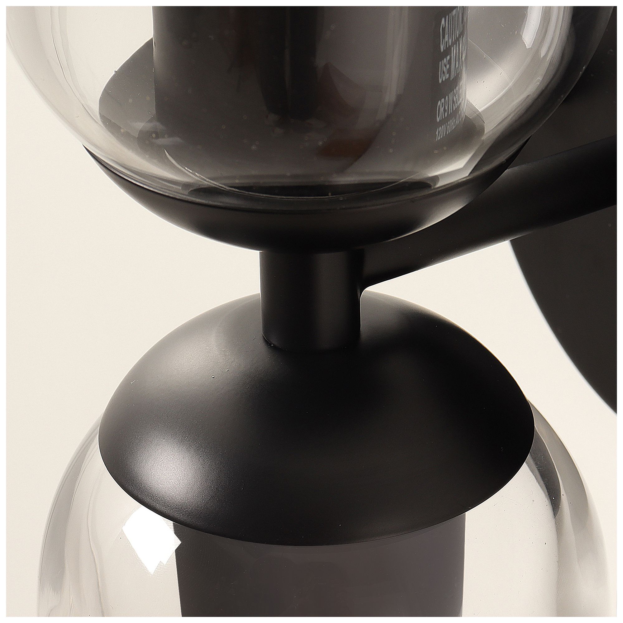 Thumbnail3 of Elara Modern Matte Black 2-Light Clear Glass Wall Sconce Vanity Light more views