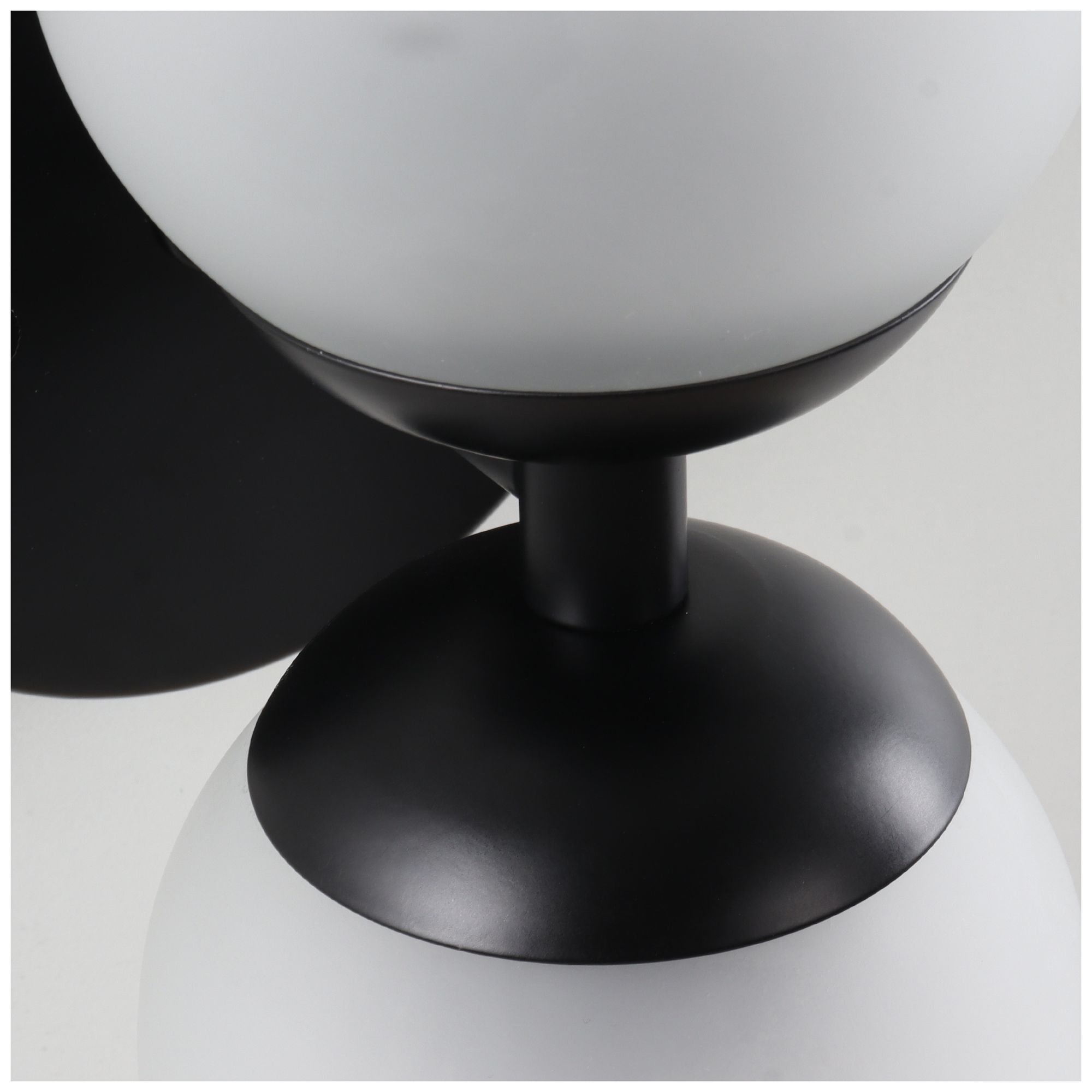 Image 3 Elara Modern Matte Black 2-Light Frosted Glass Wall Sconce Vanity Light more views