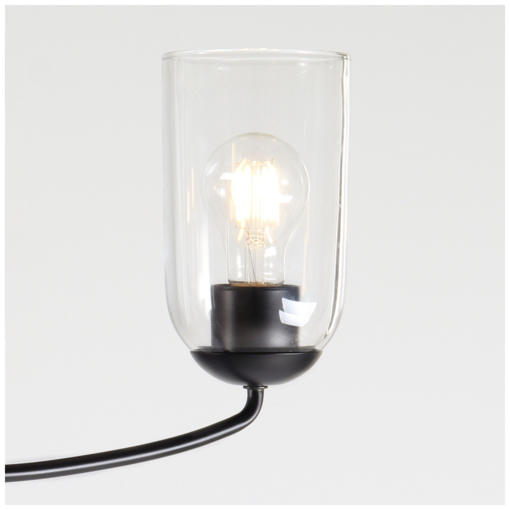 Image 3 Elara Modern Matte Black 20.9" Wide 3-Light Clear Glass Chandelier more views