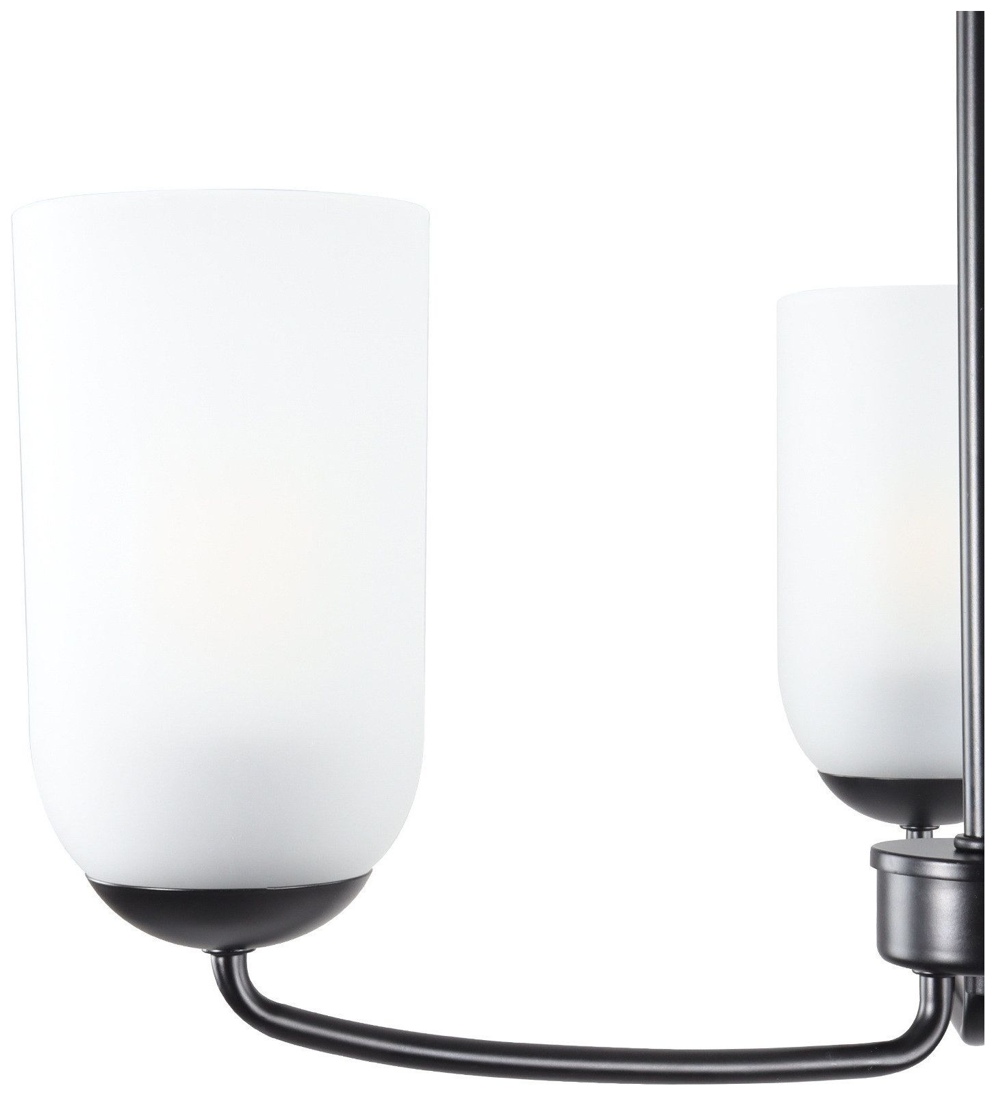 Image 3 Elara Modern Matte Black 20.9" Wide 3-Light Frosted Glass Chandelier more views