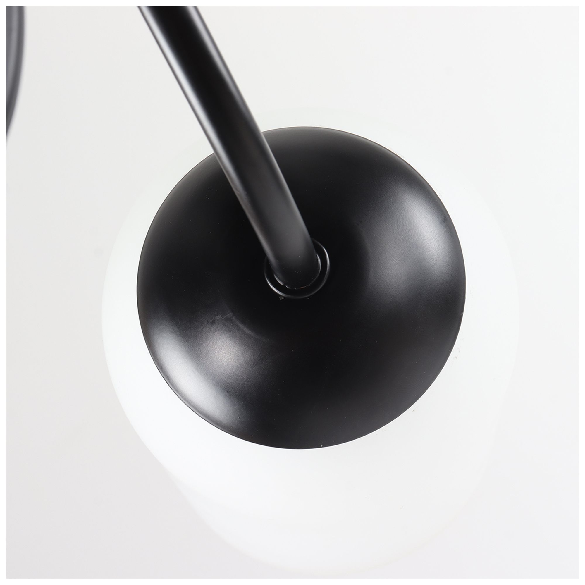 Image 3 Elara Modern Matte Black 22" Wide 3-Light Frosted Glass Semi-Flush Mount more views