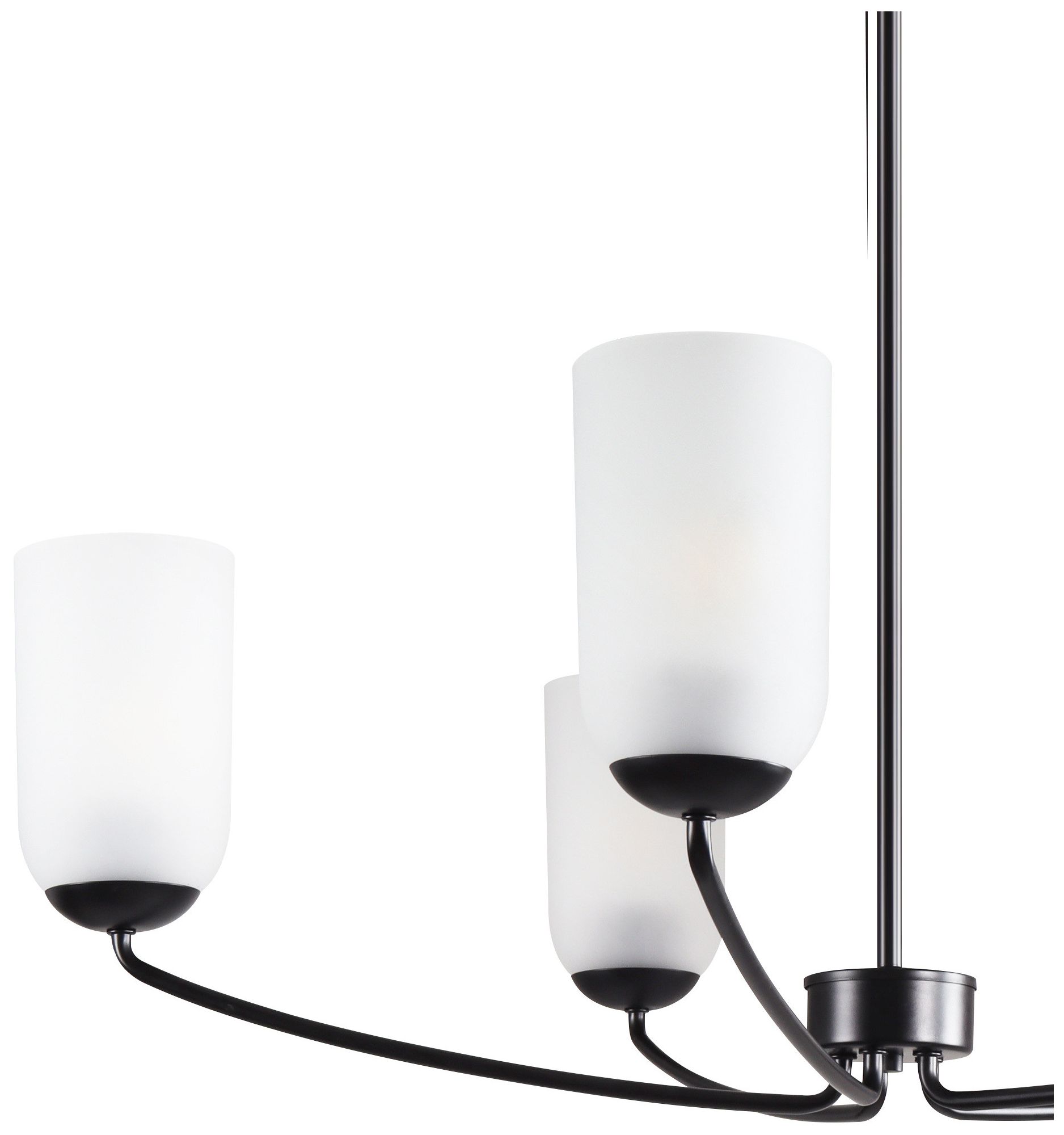 Image 3 Elara Modern Matte Black 32.3" Wide 5-Light Frosted Glass Chandelier more views
