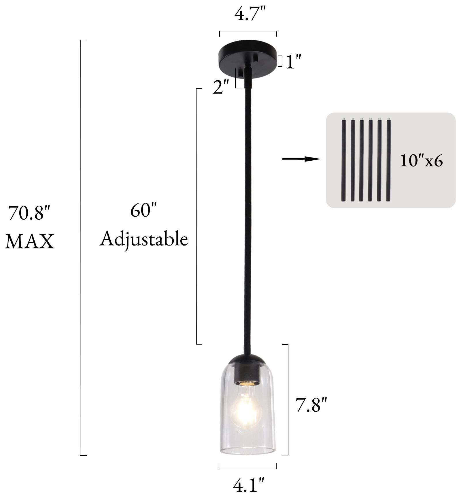 Image 2 Elara Modern Matte Black 4.1" Wide 1-Light Clear Glass Mini Pendant Light more views