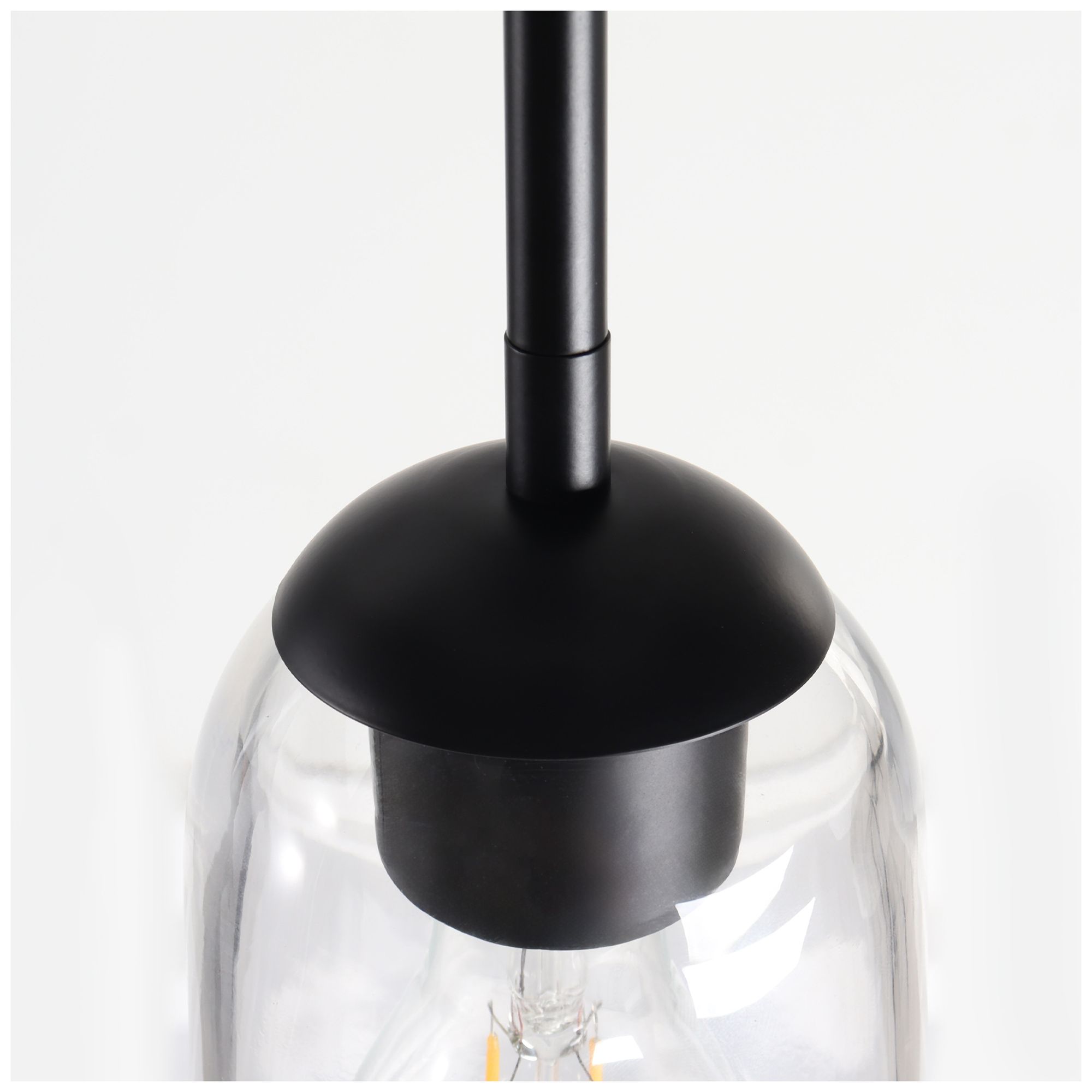 Image 3 Elara Modern Matte Black 4.1" Wide 1-Light Clear Glass Mini Pendant Light more views