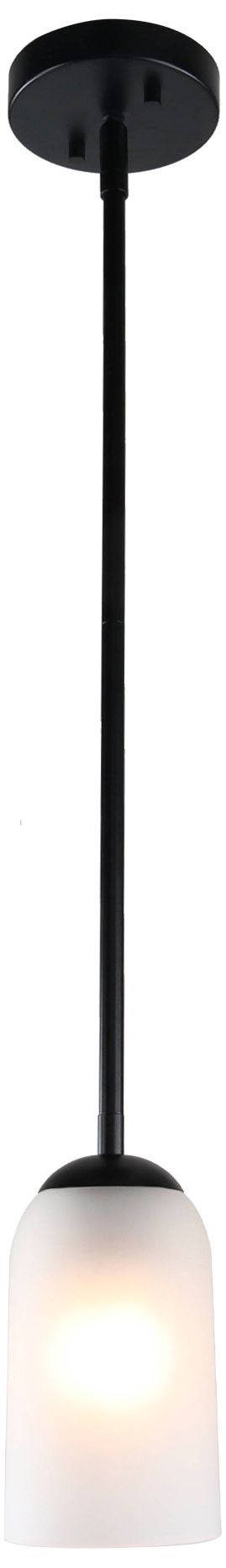 Elara Modern Matte Black 4.1" Wide 1-Light Frosted Glass Mini Pendant Light