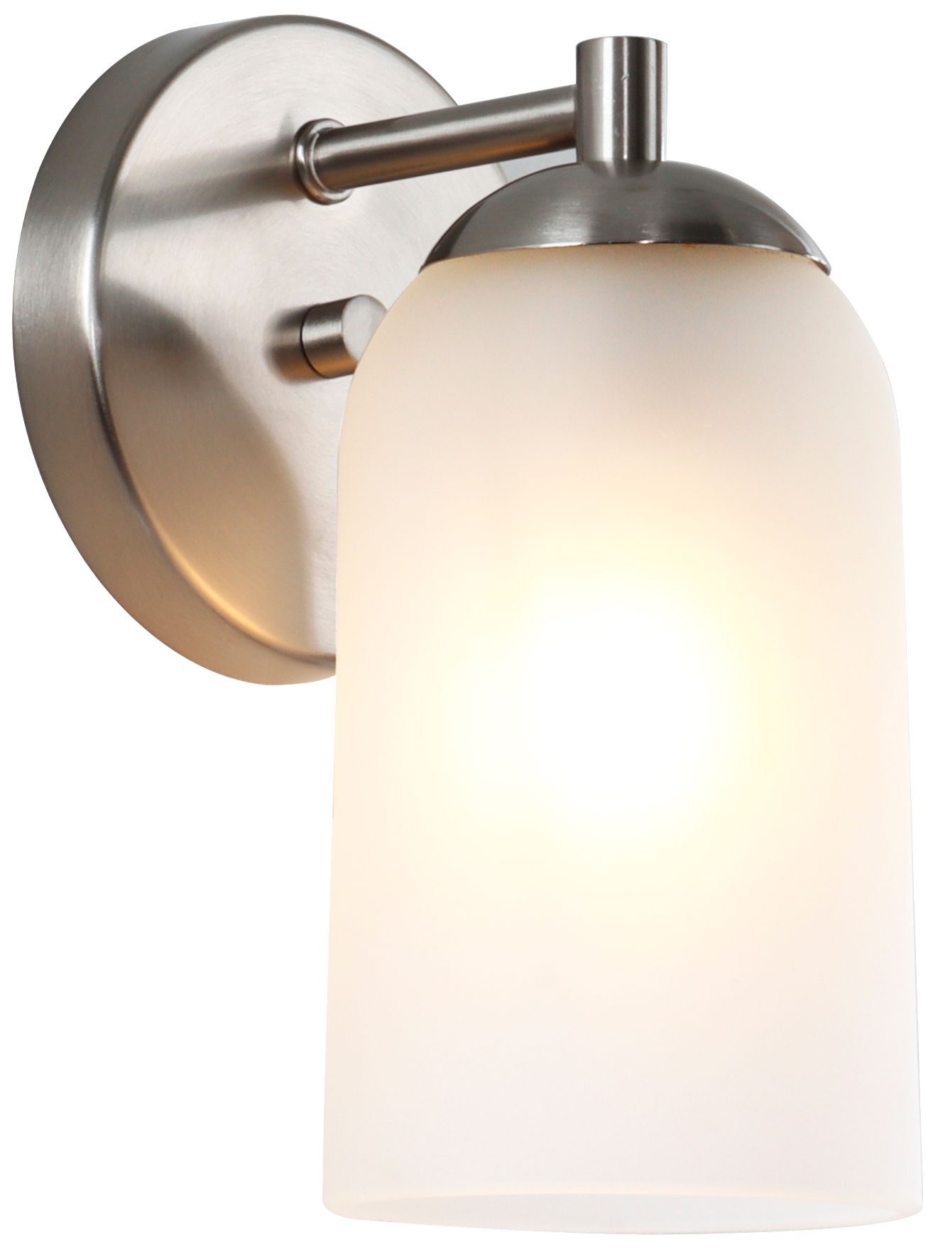 Elara Modern Satin Nickel 1-Light Frosted Glass Wall Sconce