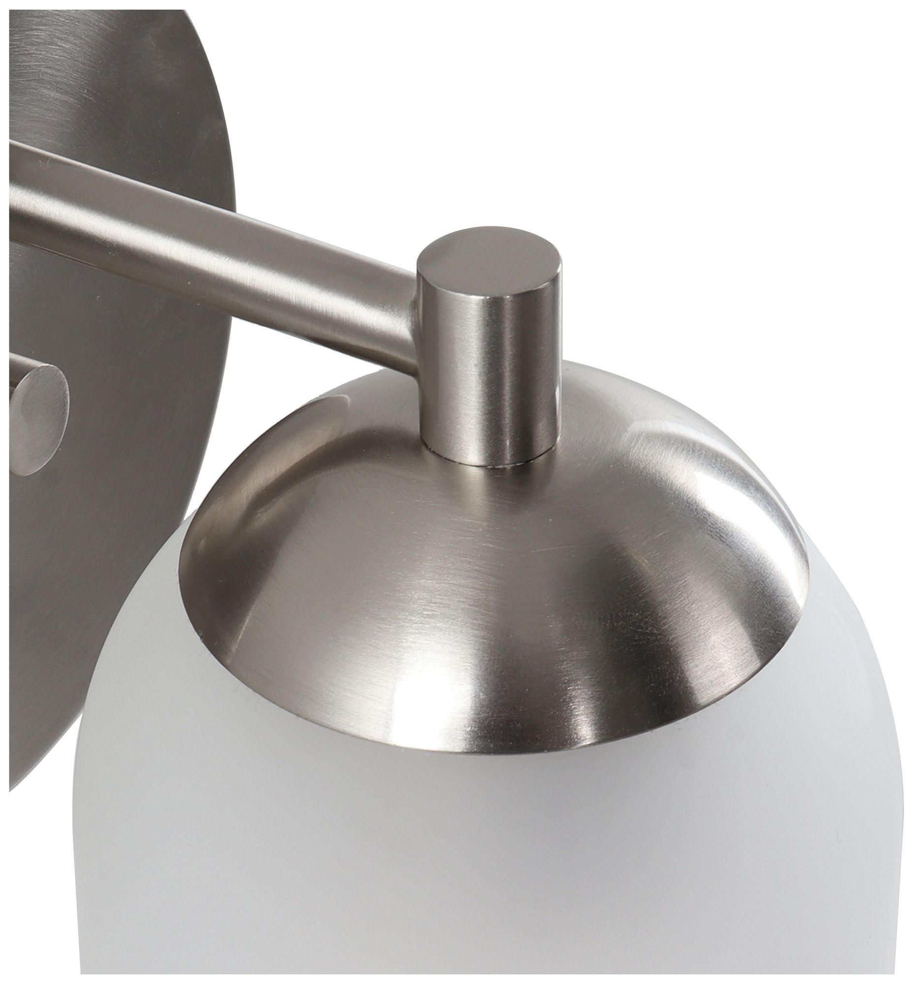 Image 3 Elara Modern Satin Nickel 1-Light Frosted Glass Wall Sconce more views