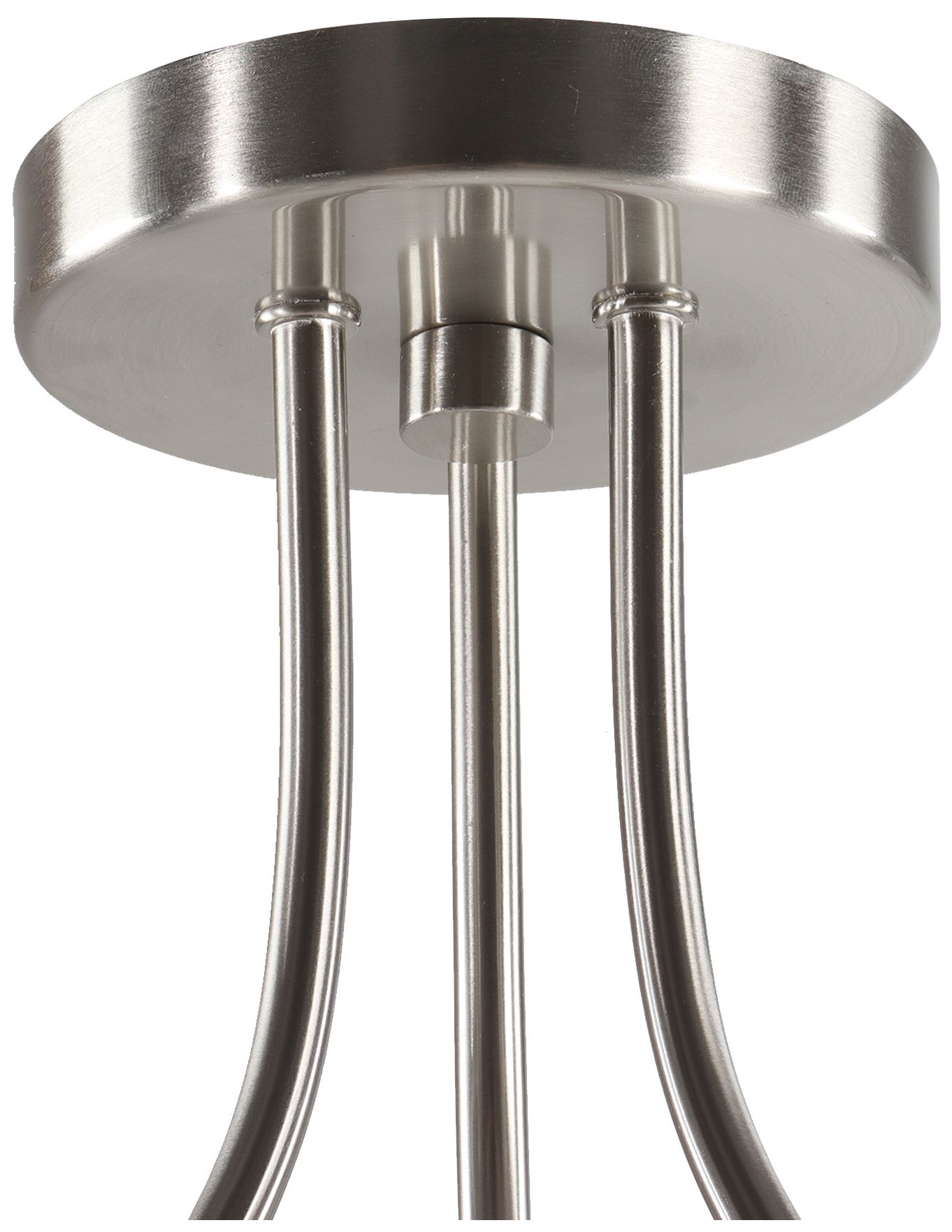 Image 3 Elara Modern Satin Nickel 22" Wide 3-Light Frosted Glass Semi-Flush Mount more views