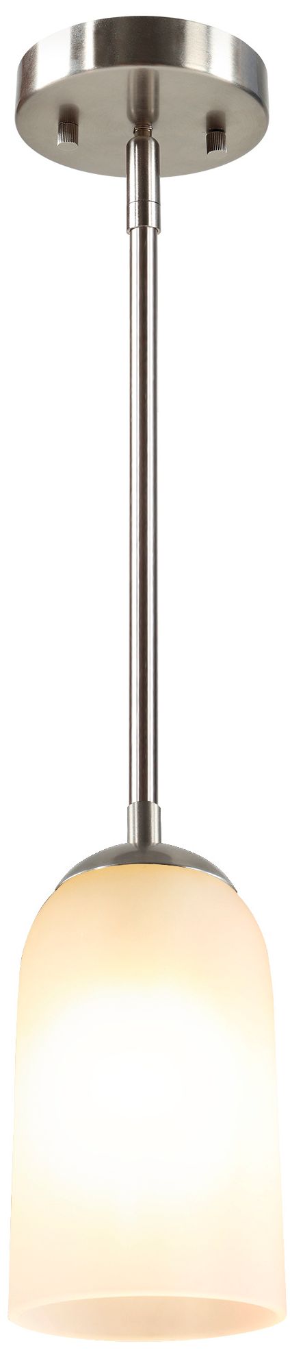Elara Modern Satin Nickel 4.1" Wide 1-Light Frosted Glass Mini Pendant