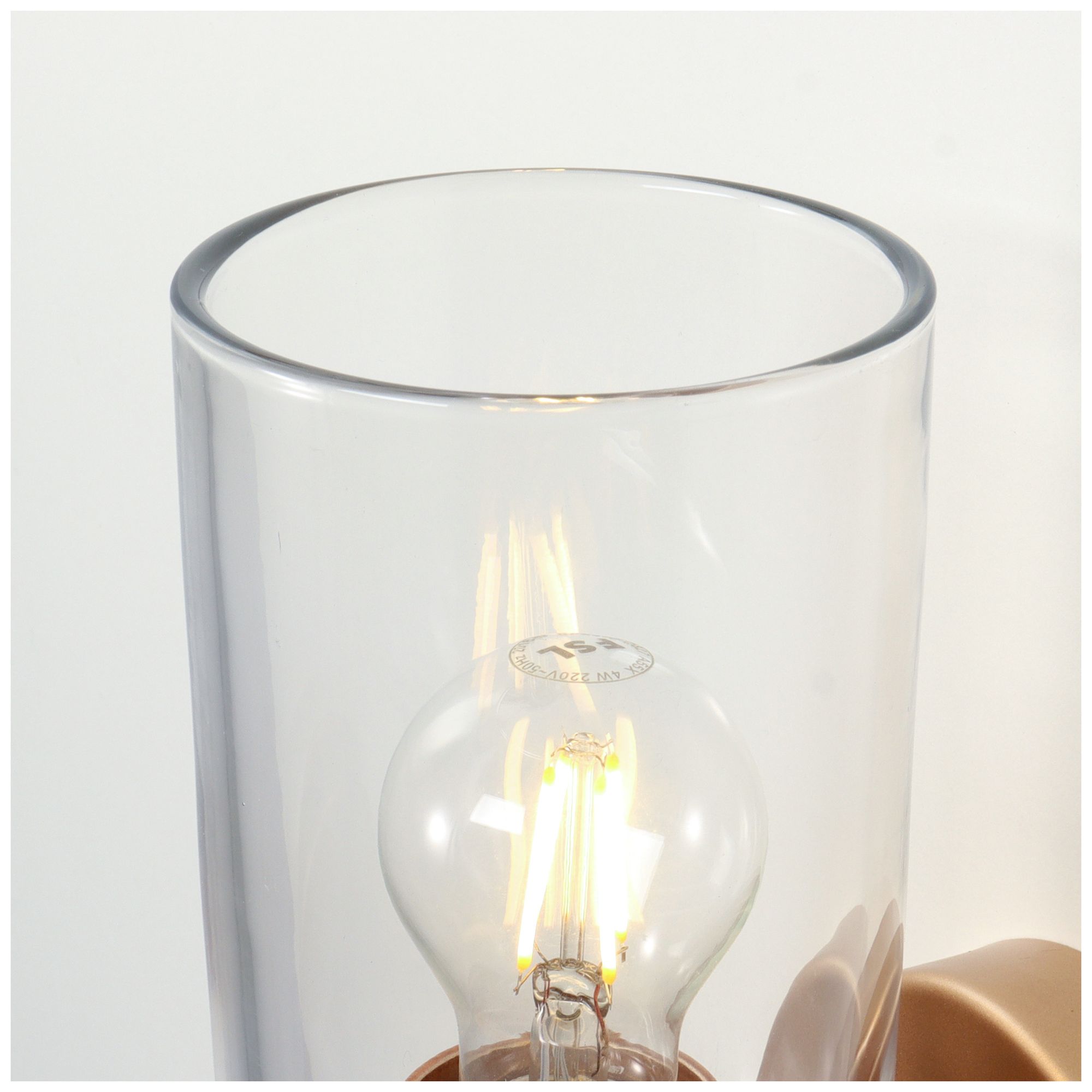 Image 3 Elara Modern Warm Gold 2-Light Clear Glass Wall Sconce Vanity Light more views