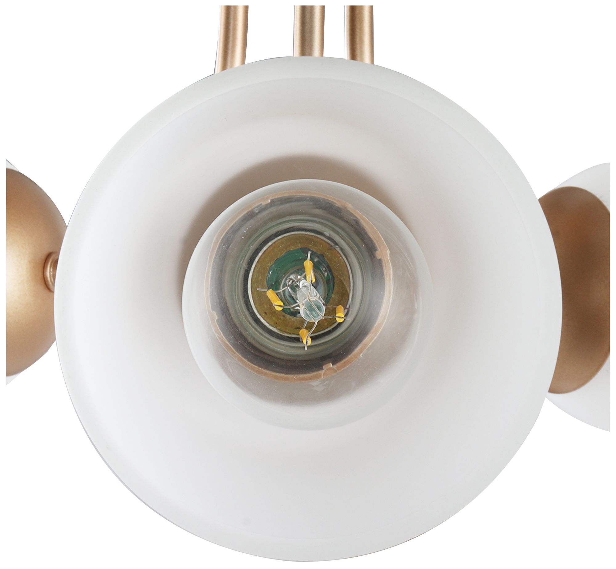 Image 3 Elara Modern Warm Gold 22" Wide 3-Light Frosted Glass Semi-Flush Mount more views