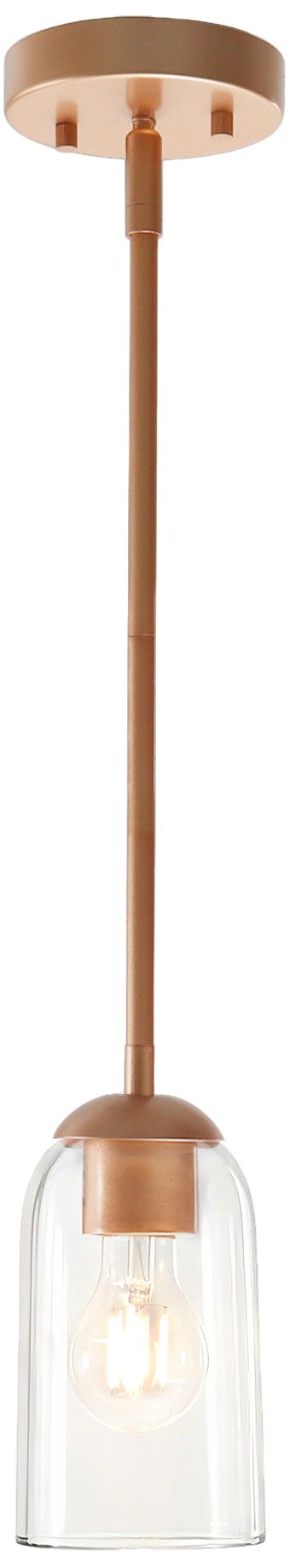 Elara Modern Warm Gold 4.1" Wide 1-Light Clear Glass Mini Pendant Light