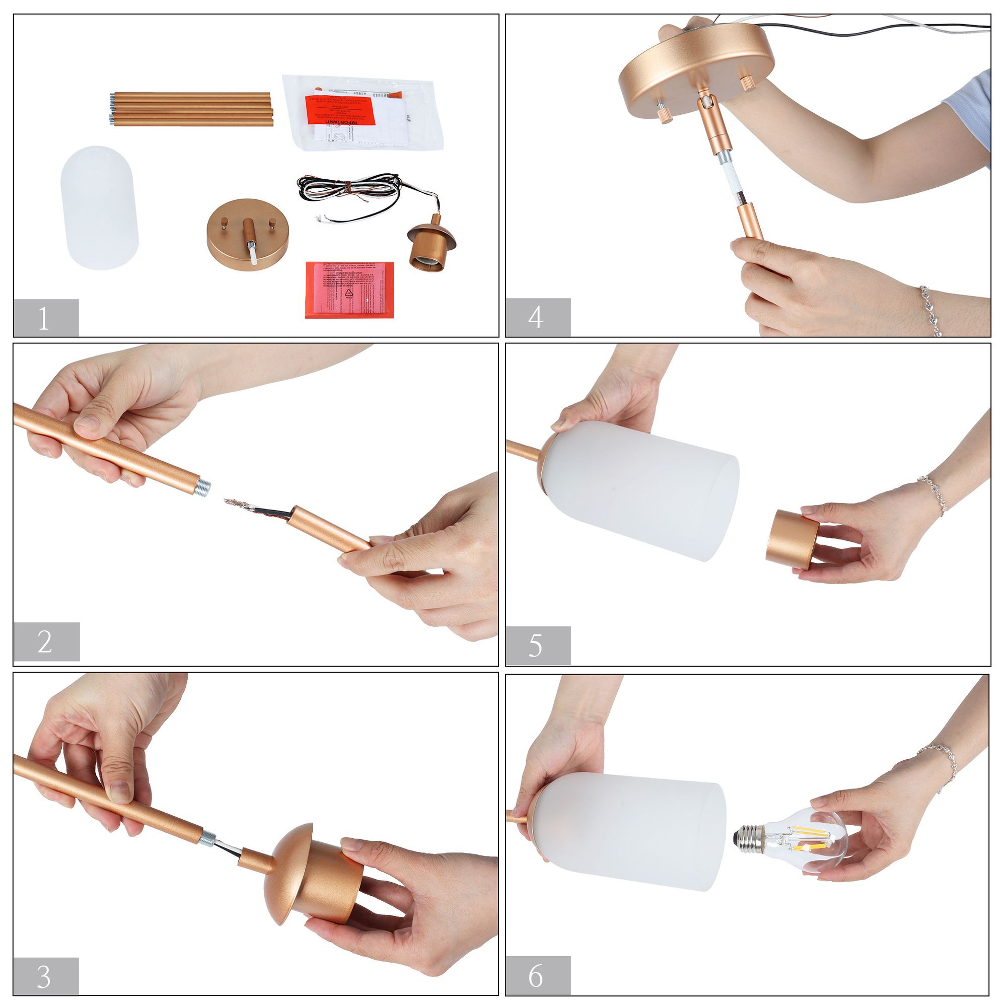 Image 4 Elara Modern Warm Gold 4.1" Wide 1-Light Frosted Glass Mini Pendant Light more views