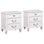 Thumbnail1 of Elati 24" Wide White 3-Drawer Nightstands with USB Ports Set of 2