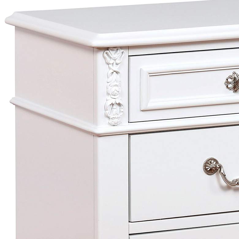 Image 3 Elati 24" Wide White Wood 3-Drawer Nightstand with USB Port more views