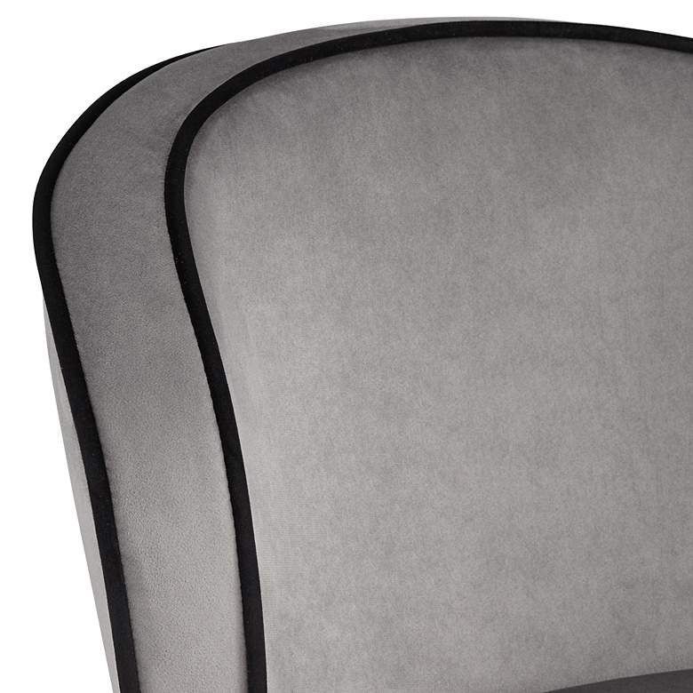 Image 4 Elba 27 3/4" Gray Velvet with Black Piping Counter Stools Set of 2 more views