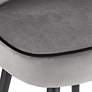 5_Elba 27 3/4" Gray Velvet with Black Piping Counter Stools Set of 2 more views