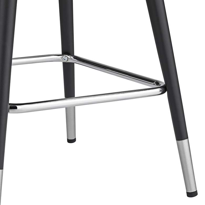 Image 6 Elba 27 3/4" Gray Velvet with Black Piping Counter Stools Set of 2 more views
