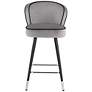 7_Elba 27 3/4" Gray Velvet with Black Piping Counter Stools Set of 2 more views