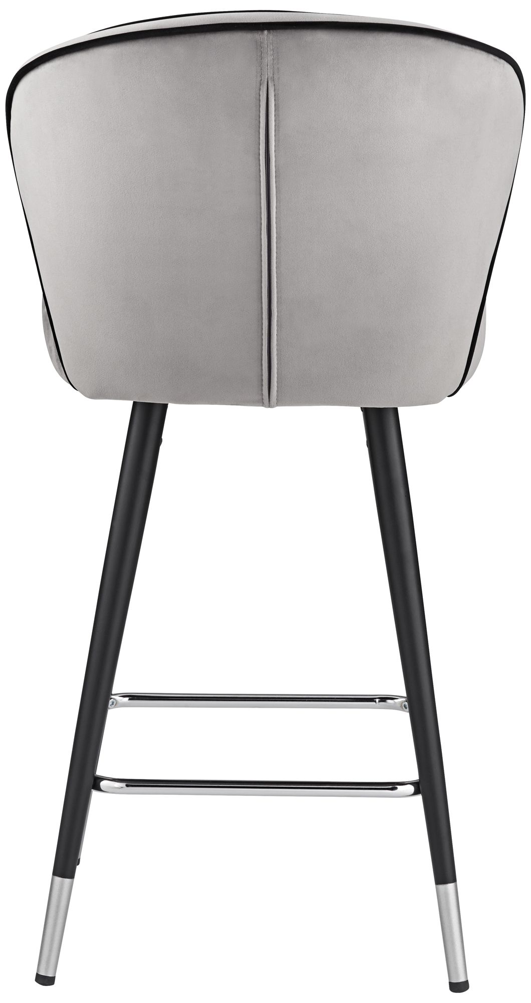 Elba 27 3/4" Gray Velvet with Black Piping Counter Stools Set of 2 in scene