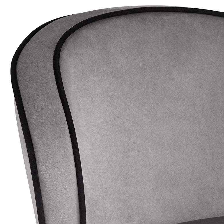 Image 4 Elba 27 3/4" Gray Velvet with Black Piping Counter Stool more views