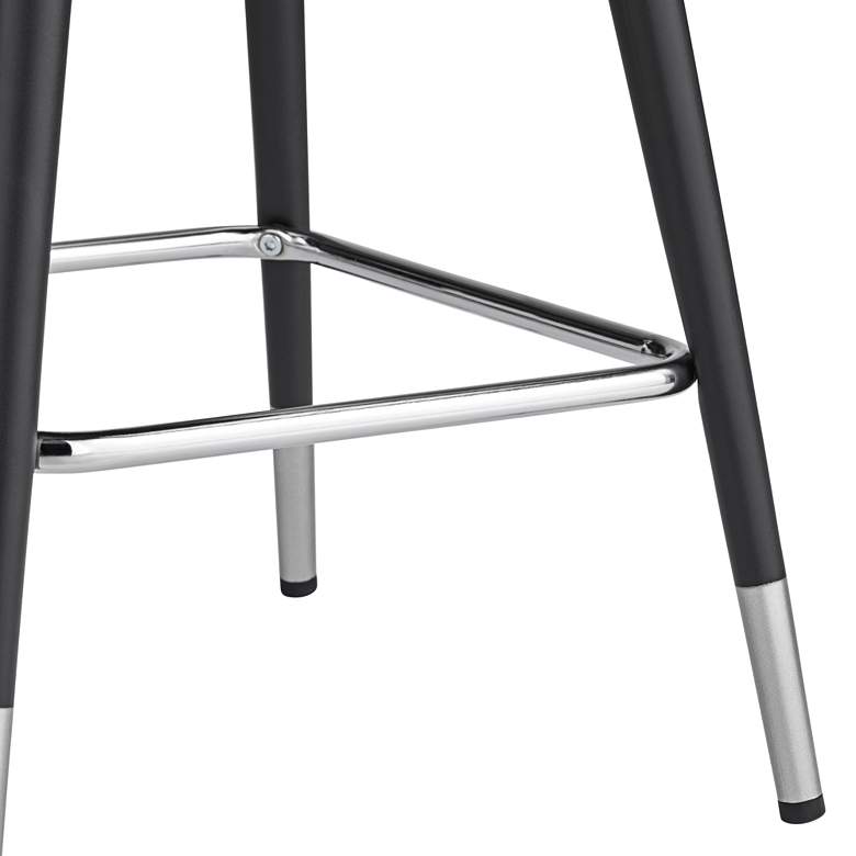 Image 6 Elba 27 3/4" Gray Velvet with Black Piping Counter Stool more views