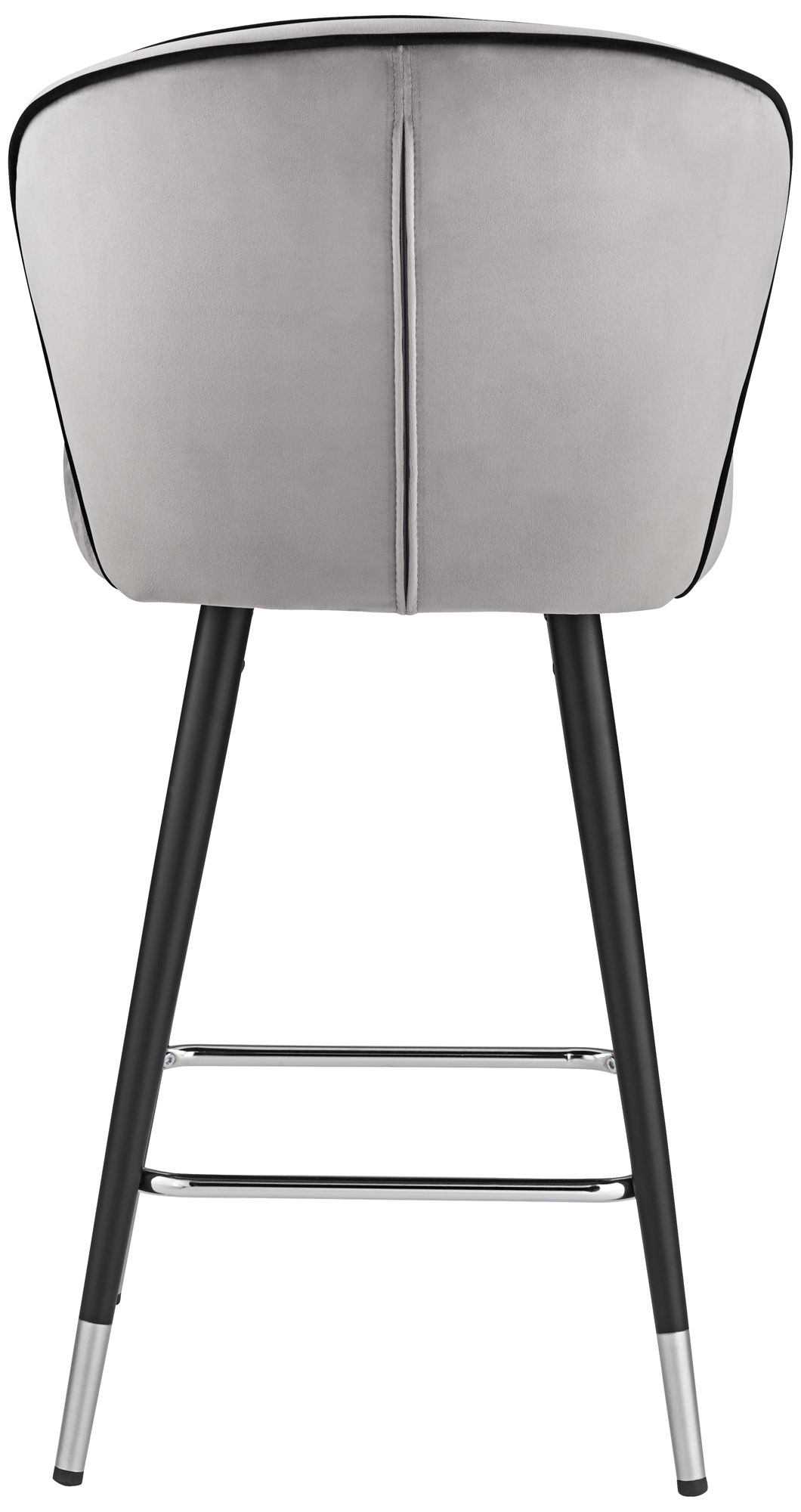 Elba 27 3/4" Gray Velvet with Black Piping Counter Stool in scene