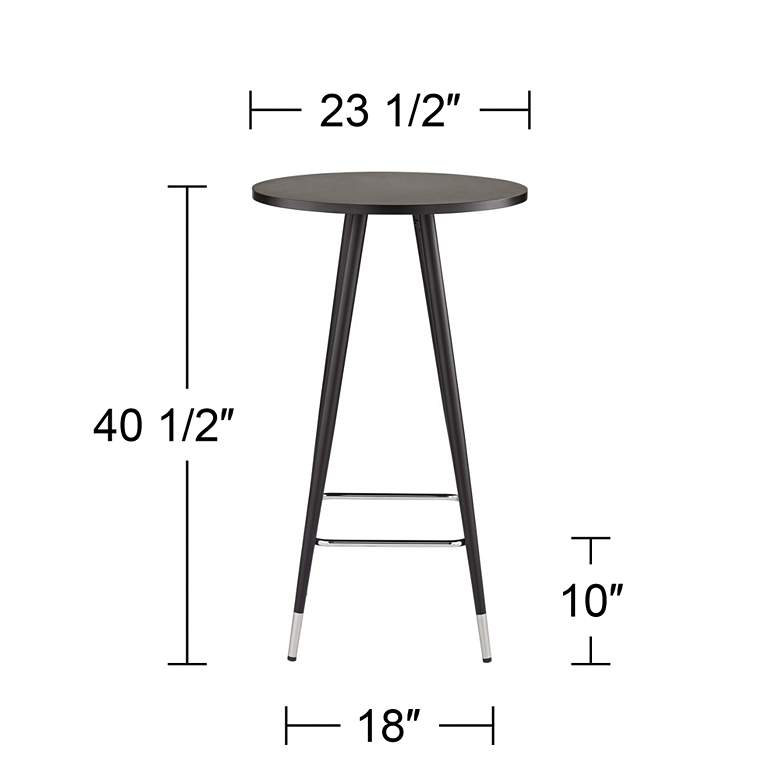 Image 7 Elba 40 1/2 inch High Black and Chrome Pub Table more views