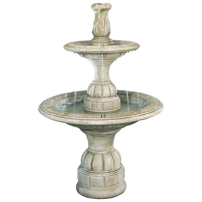 Image 1 Elban 53 inch High 2-Tier Traditional Garden Fountain