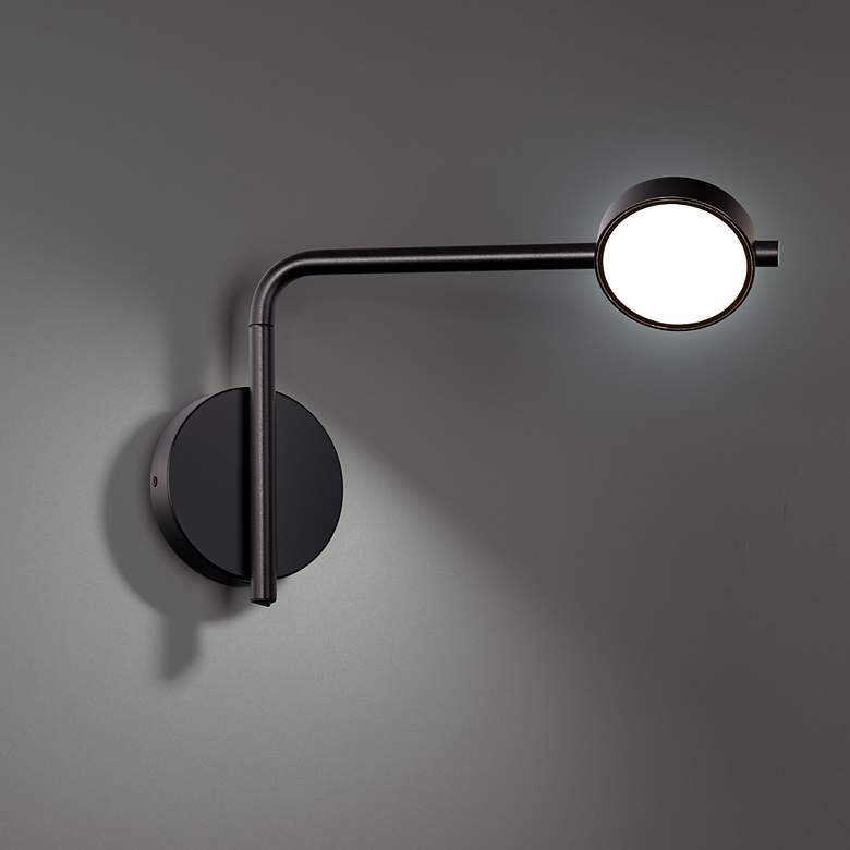 Image 1 Elbo 9.25"H x 14.38"W 1-Light Reading Light in Black