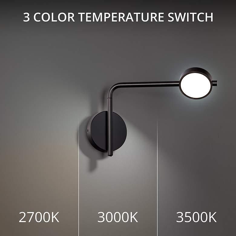 Image 3 Elbo 9.25"H x 14.38"W 1-Light Reading Light in Black more views