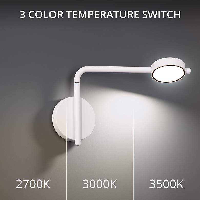 Image 3 Elbo 9.25"H x 14.38"W 1-Light Reading Light in White more views