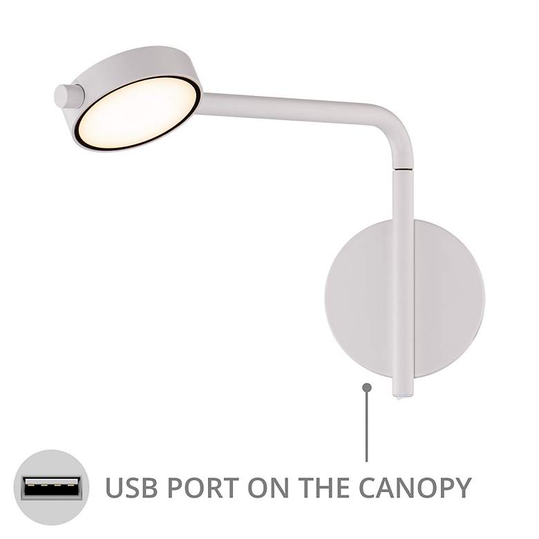 Image 4 Elbo 9.25"H x 14.38"W 1-Light Reading Light in White more views