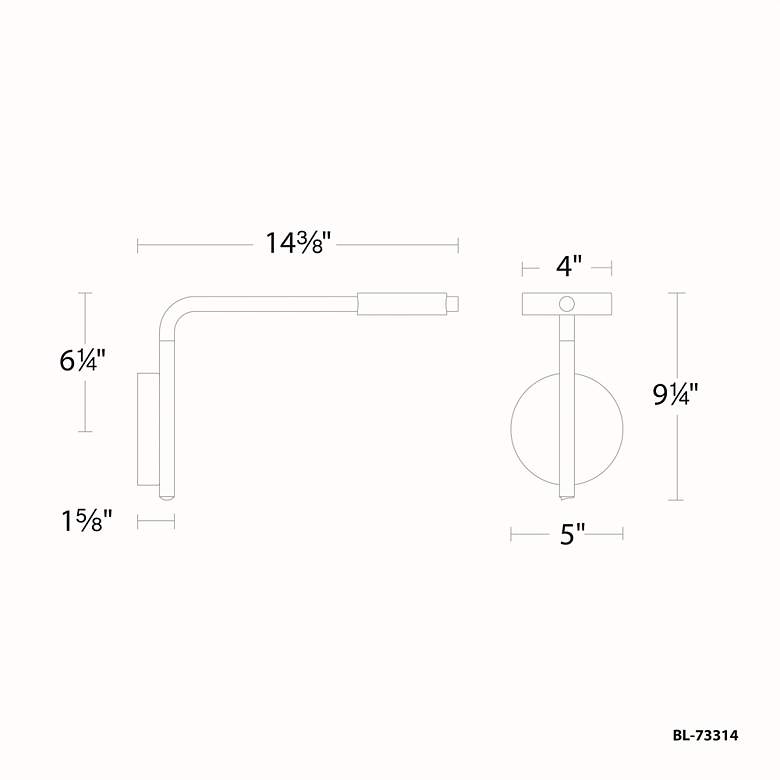 Image 6 Elbo 9.25"H x 14.38"W 1-Light Reading Light in White more views