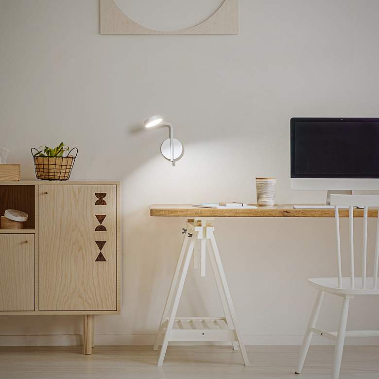Image 7 Elbo 9.25"H x 14.38"W 1-Light Reading Light in White more views