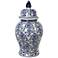 Elburn Blue and White 18 3/4" High Ceramic Ginger Jar Vase