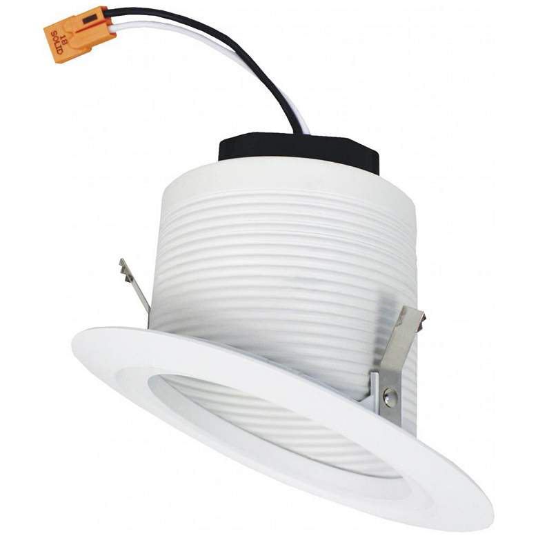 Image 1 Elco 4 inch White Sloped Ceiling LED Baffle Recessed Downlight