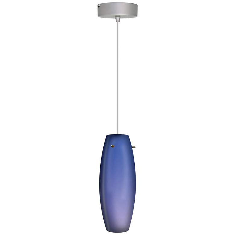 Image 1 Elco Barrel 3 3/4" Wide Cobalt Glass Freejack Mini Pendant