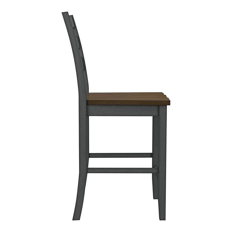 Image 3 Elda 24" Antique Gray Wood Counter Stools Set of 2 more views