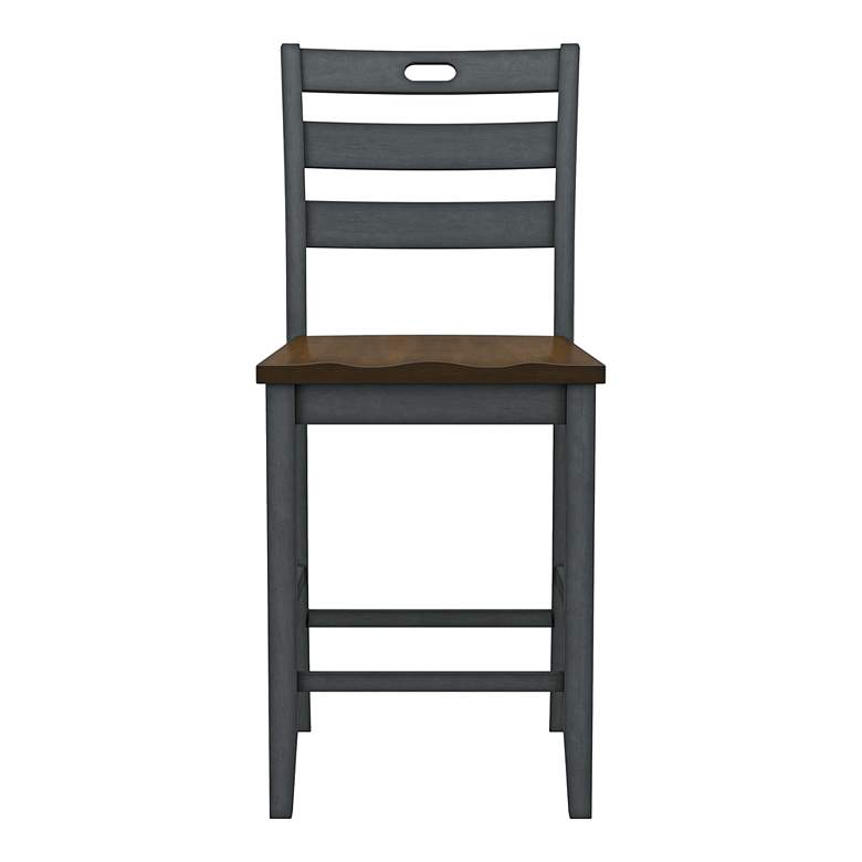 Image 5 Elda 24" Antique Gray Wood Counter Stools Set of 2 more views