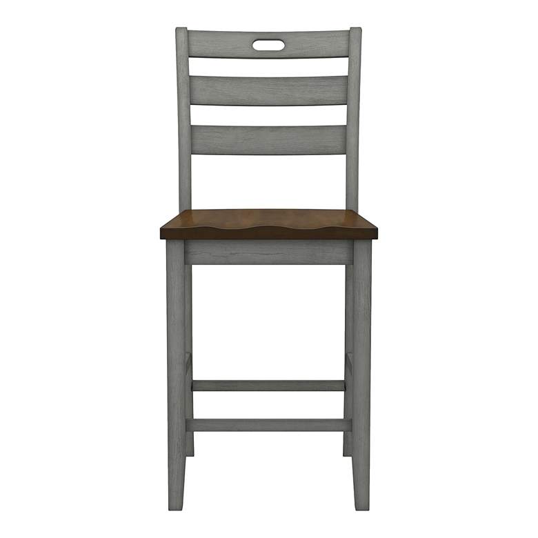 Image 4 Elda 24" Light Gray Wood Counter Stools Set of 2 more views