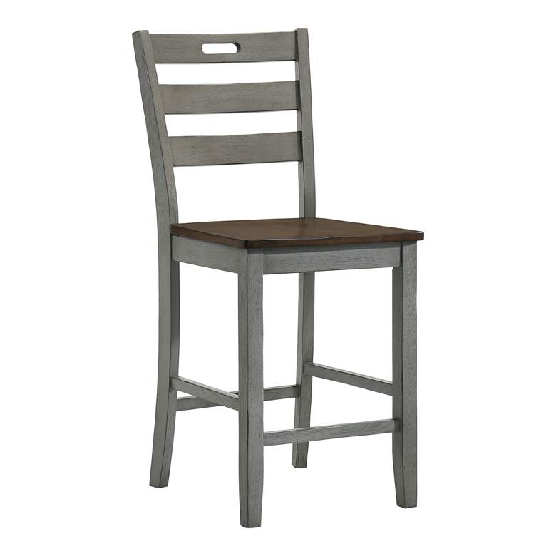Image 5 Elda 24" Light Gray Wood Counter Stools Set of 2 more views