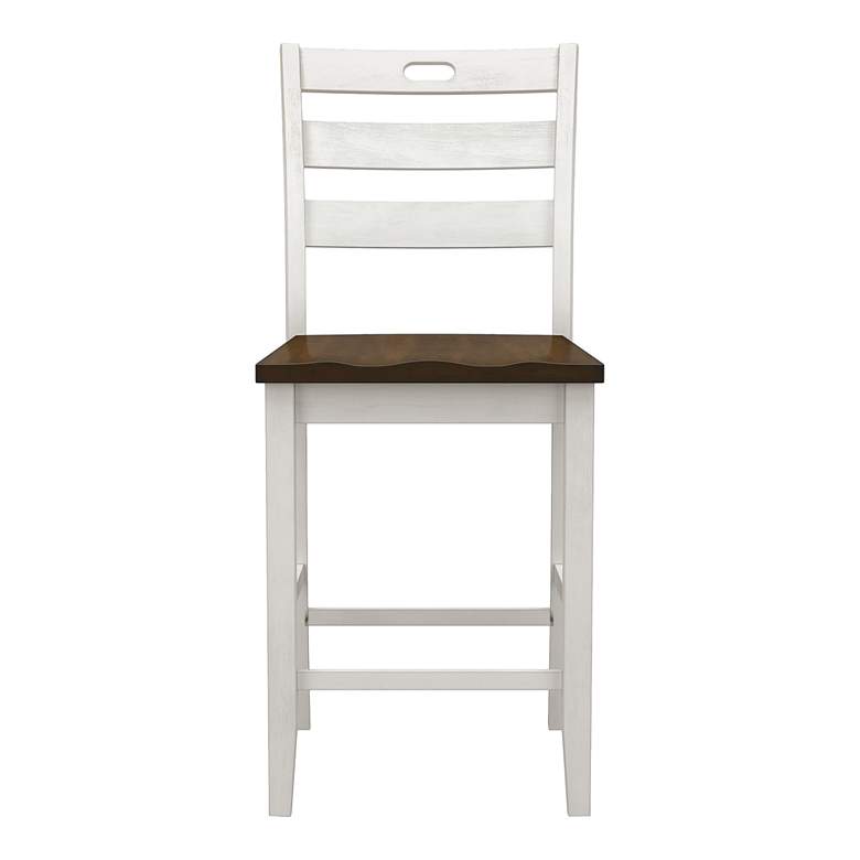 Image 3 Elda 24" Sea White Wood Counter Stools Set of 2 more views