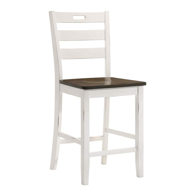 Image 4 Elda 24" Sea White Wood Counter Stools Set of 2 more views