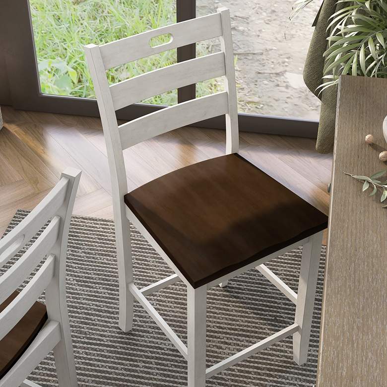 Image 6 Elda 24" Sea White Wood Counter Stools Set of 2 more views