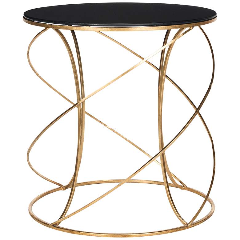 Image 1 Elderbee Black Glass and Gold Accent Table