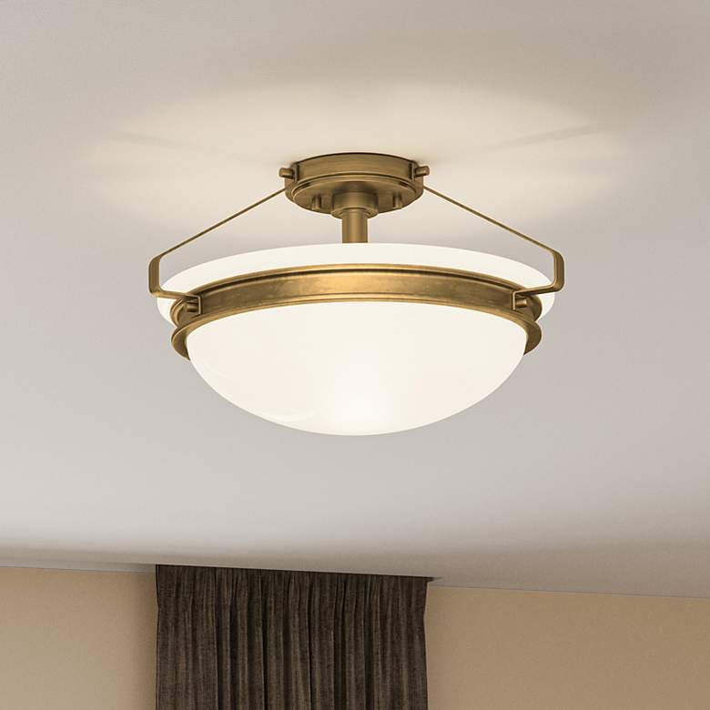 Image 2 Elderwood 15" Wide Weathered Brass Ceiling Light