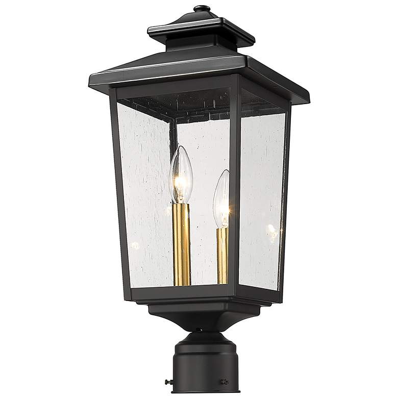 Image 3 Eldrick 18 3/4" High Powder Coated Black Outdoor Post Light more views